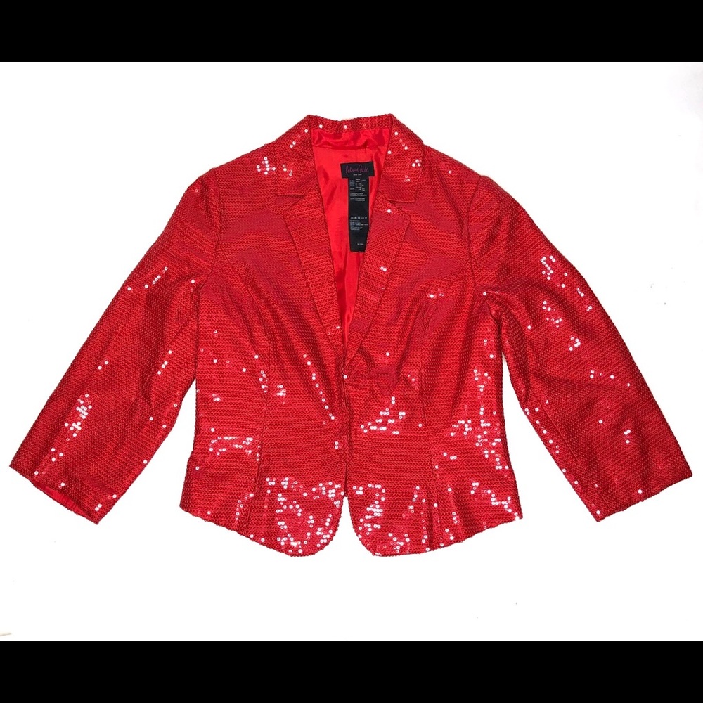 PATRICIA FIELD RED SEQUIN BLAZER